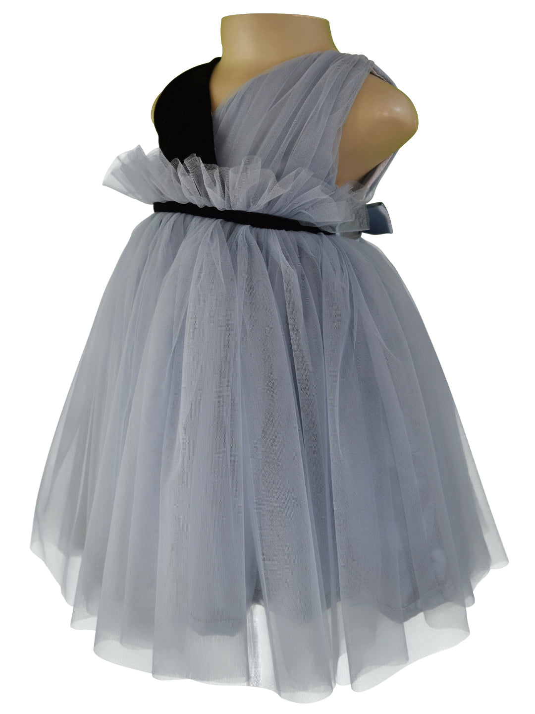 Faye Black & Grey V-neck Dress for baby girls
