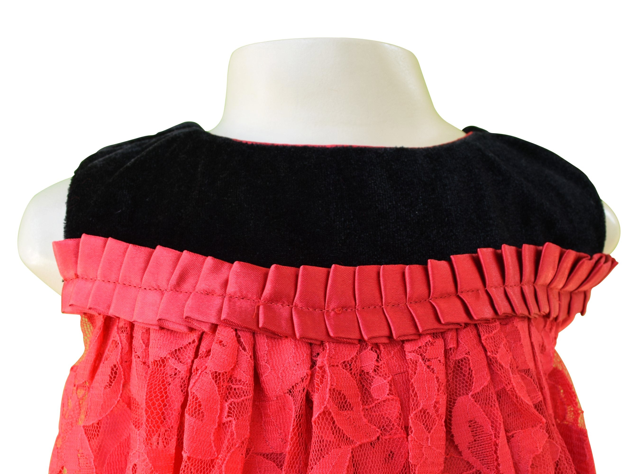 Dress for kids_Faye Black & Red Lace Balloon Dress