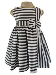 Baby Frocks_Faye Black & White Striped Dress