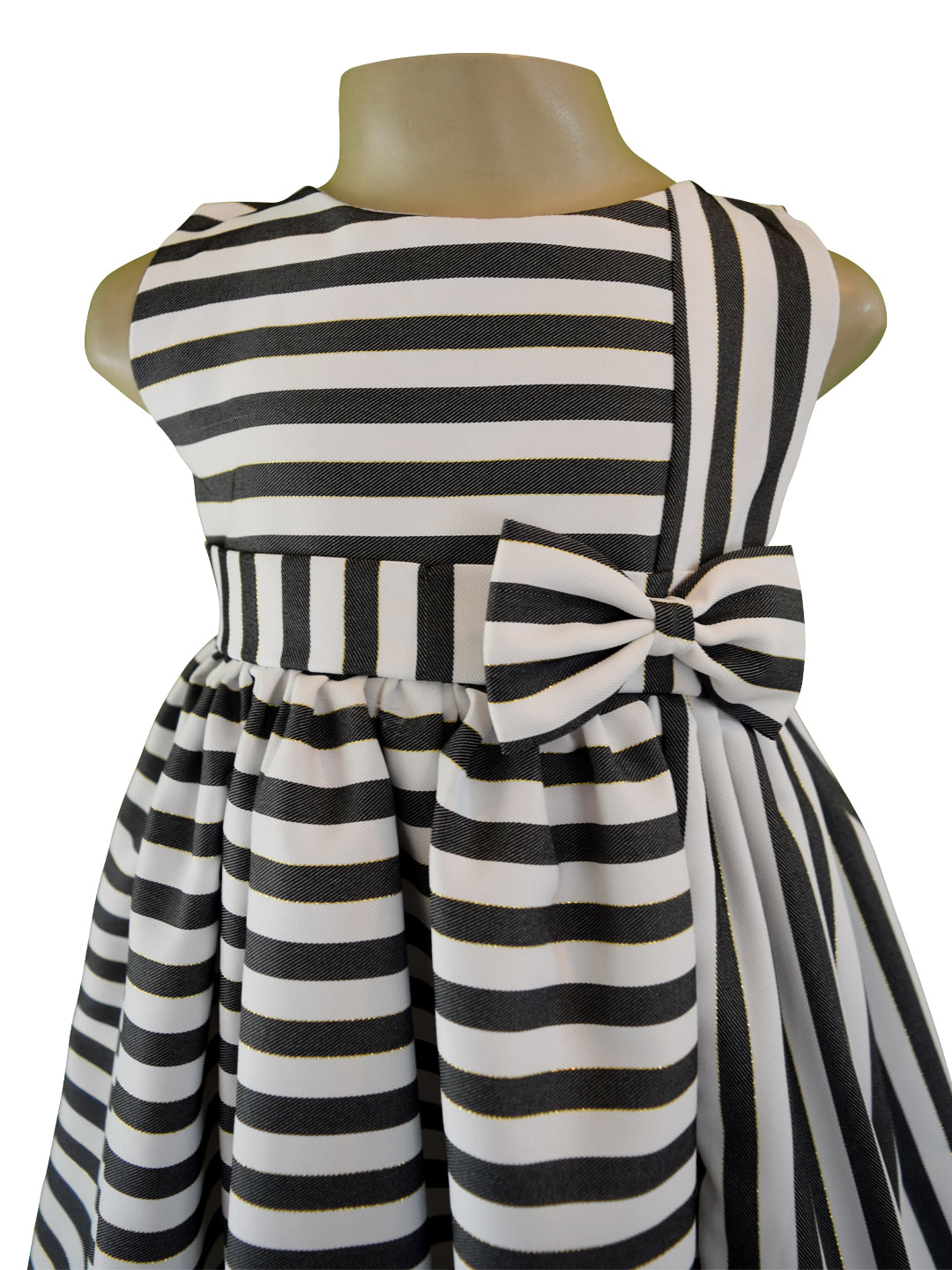 Baby Dress_Faye Black & White Striped Dress