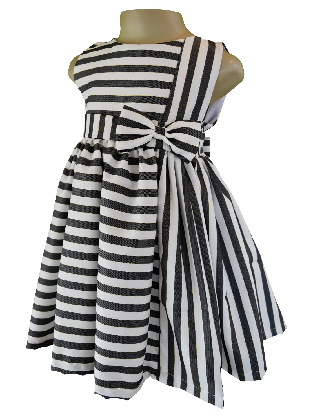 Dress for Girls_Faye Black & White Striped Dress