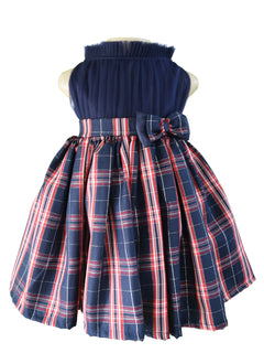 kids dress_Faye Blue Collared Checks Dress