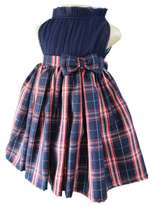 Dress for kids_Faye Blue Collared Checks Dress