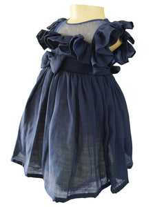 Kids Dress_Faye Blue Ruffle Dress