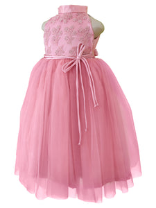 Gown for Kid Girls_Faye Blush Embroidered Gown