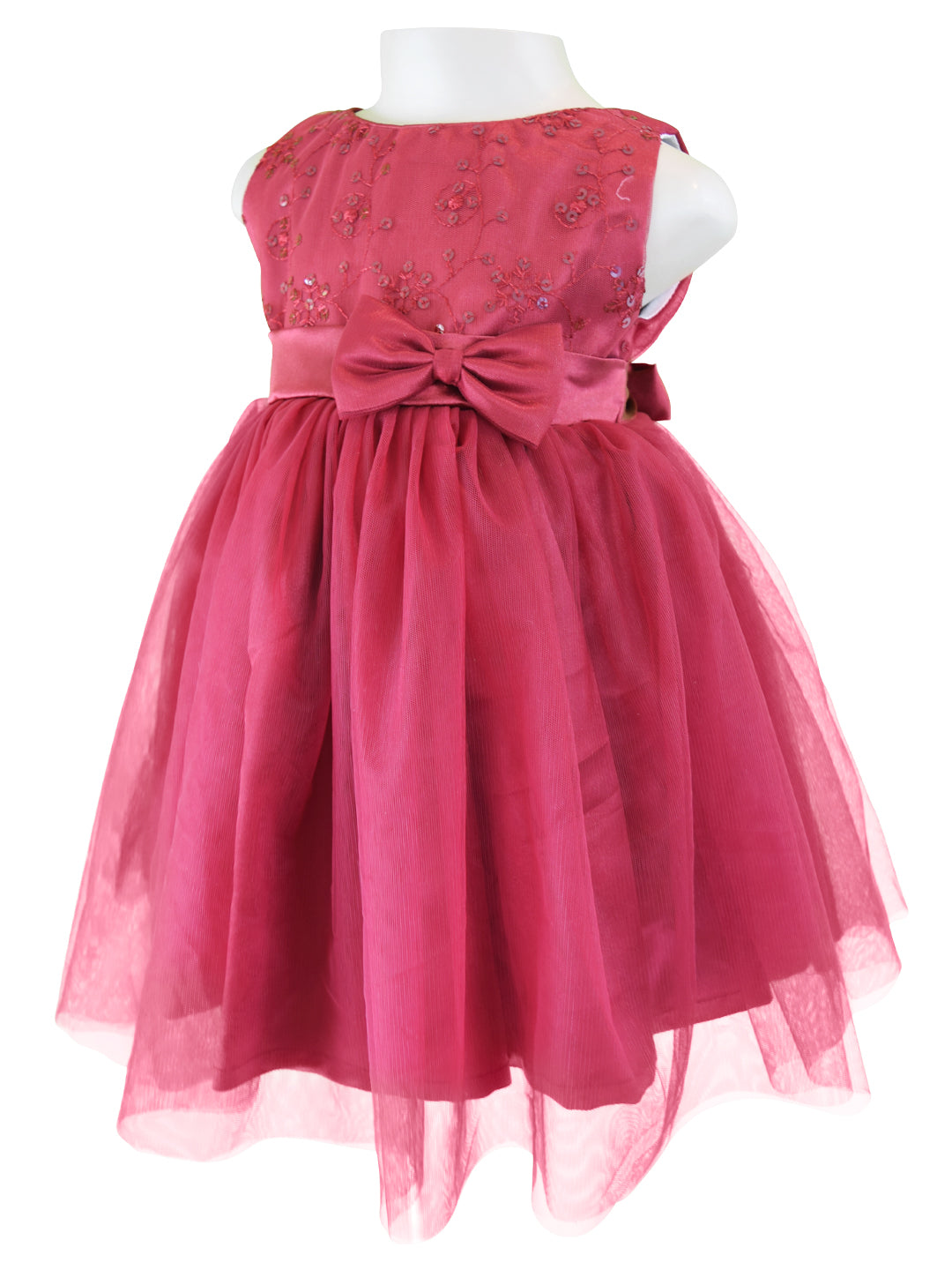 Baby Girl Dress_Faye Burgundy Sequence Dress