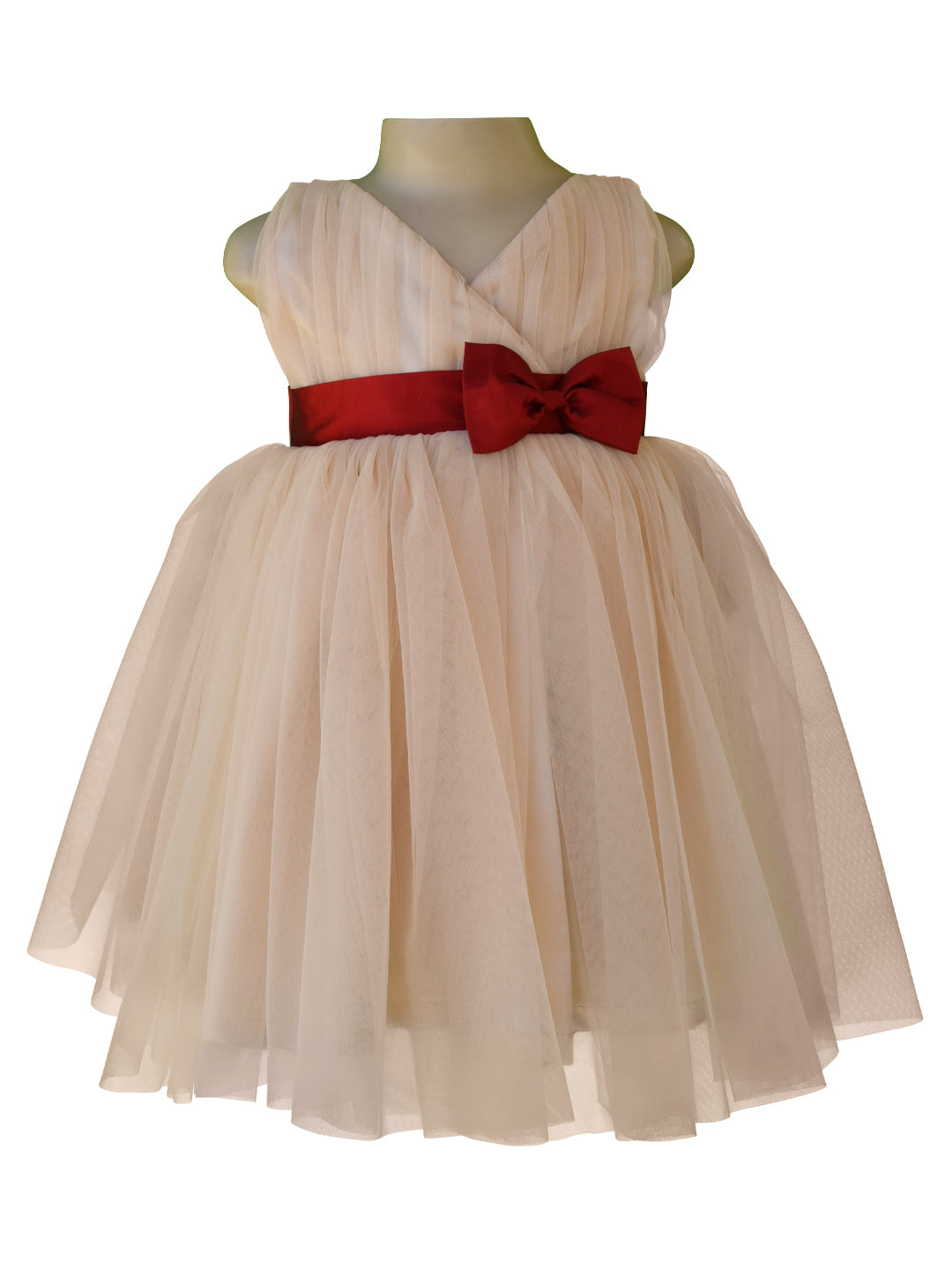 Sleeveless Red GirlS Party Wear Frock For Kids Size 1630