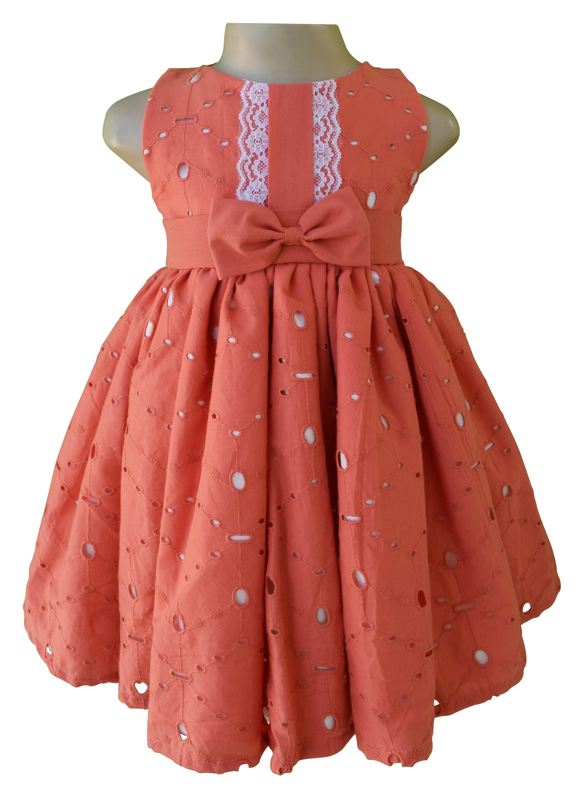 Kids Dress_Faye Coral Eyelet Dress