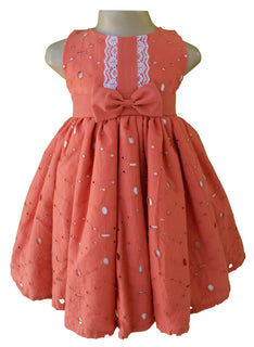 Kids Dress_Faye Coral Eyelet Dress