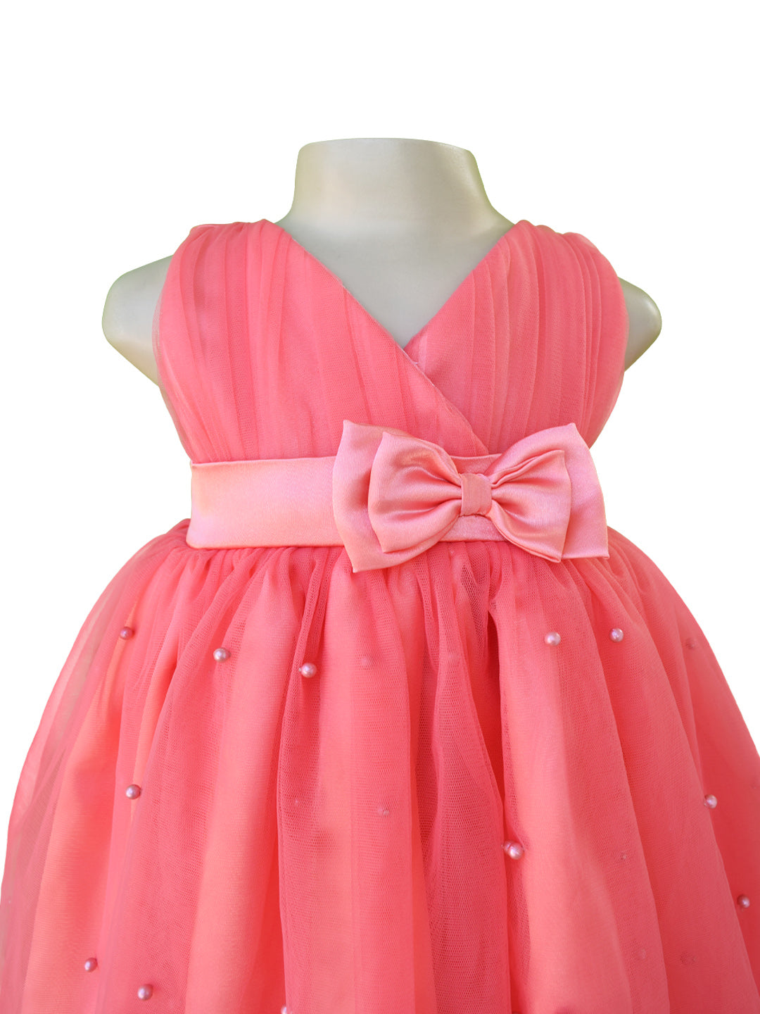 Faye Coral Pearl Dress for girls