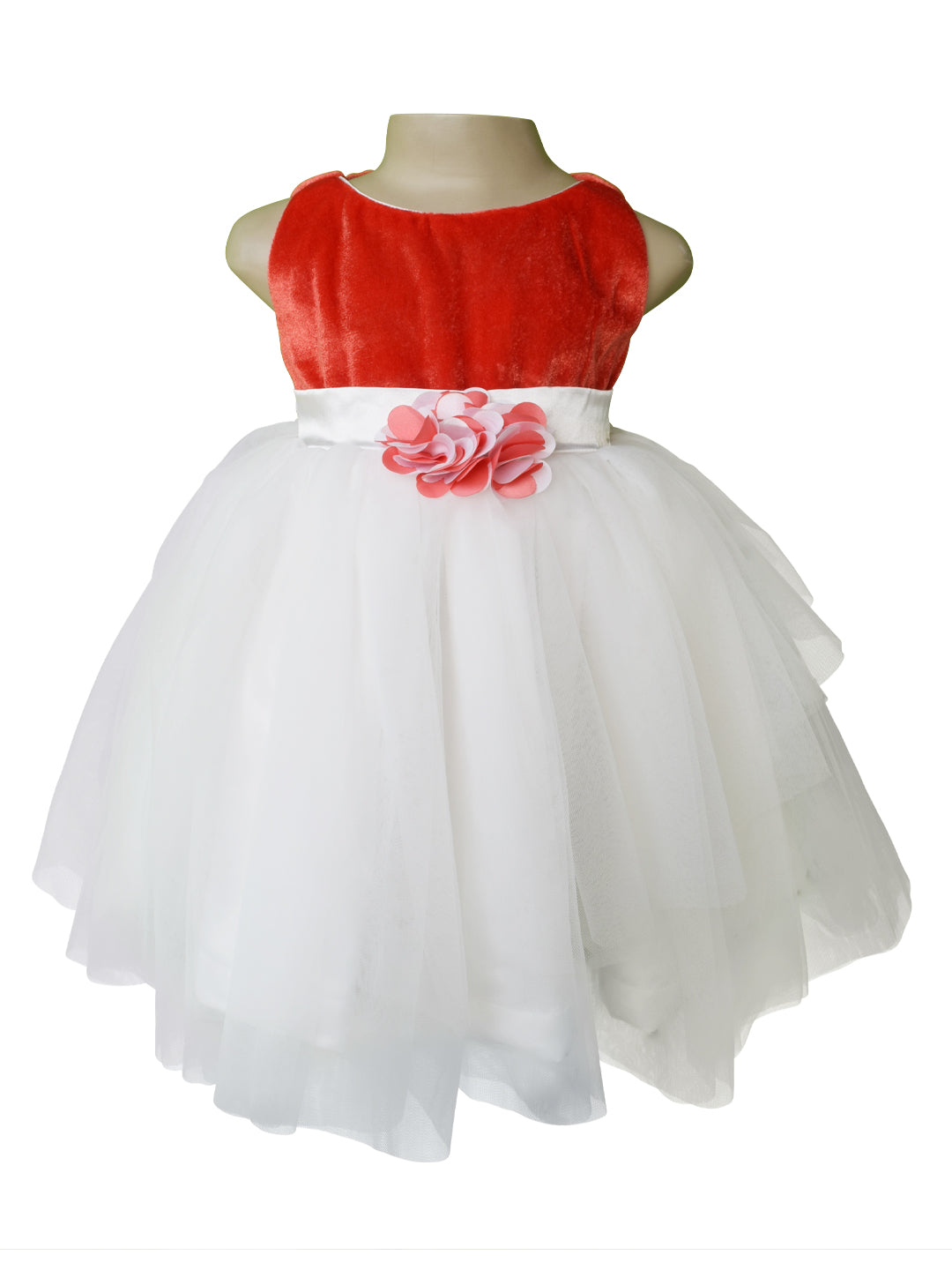 Baby Dress_Faye Coral Velvet Party Dress