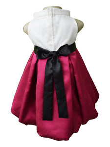 Baby Dress | Cream & Magenta Balloon Dress