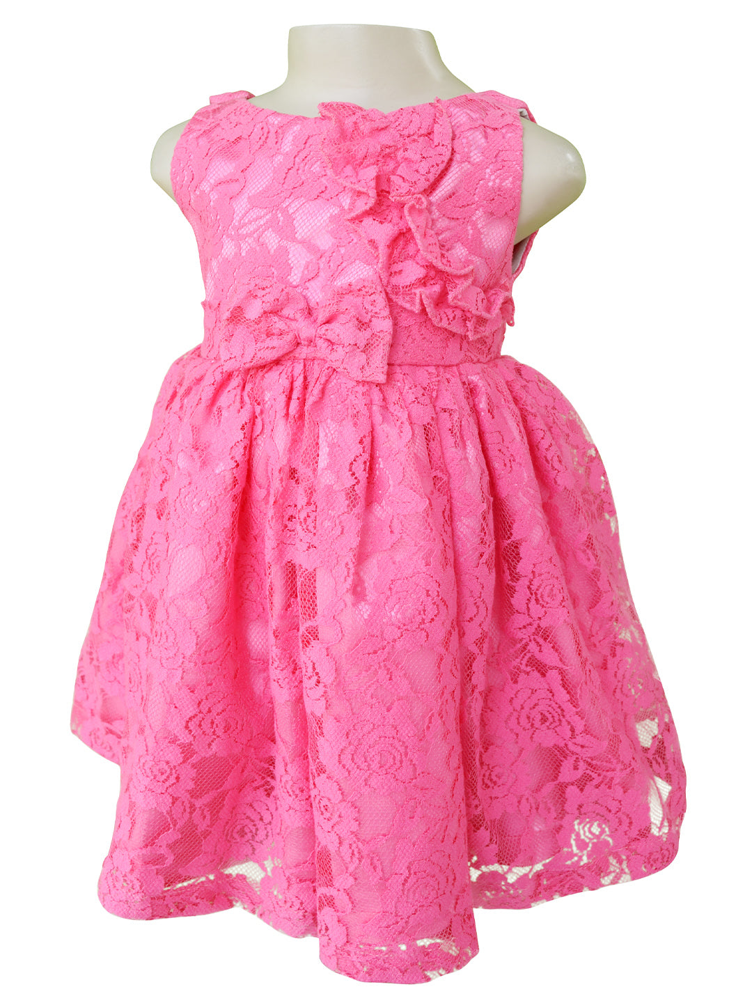 Dresses for kids_Faye Dark Pink Lace Dress