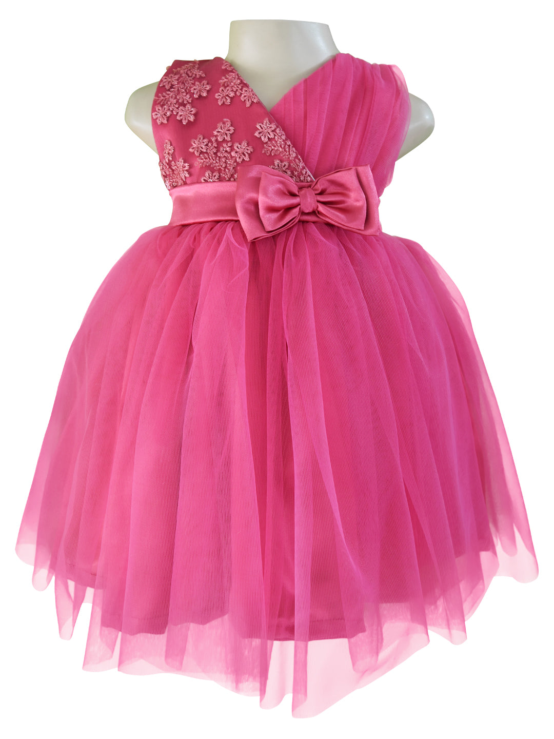 Baby dress_Faye Deep Pink V Neck Dress