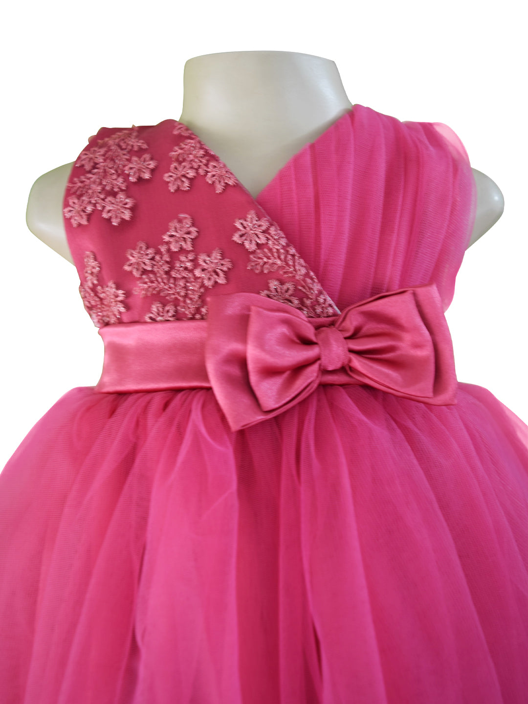 Faye Deep Pink V Neck Dress