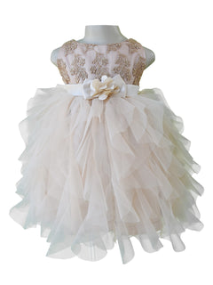 Baby Girl Dresses_Faye Embroidered Champagne Dress