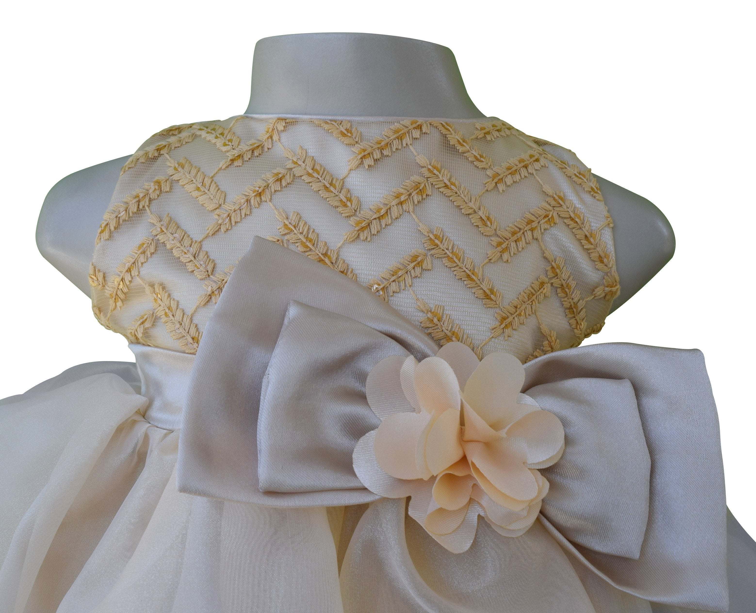Baby dress_Faye Gold Chevron Embroidered Dress
