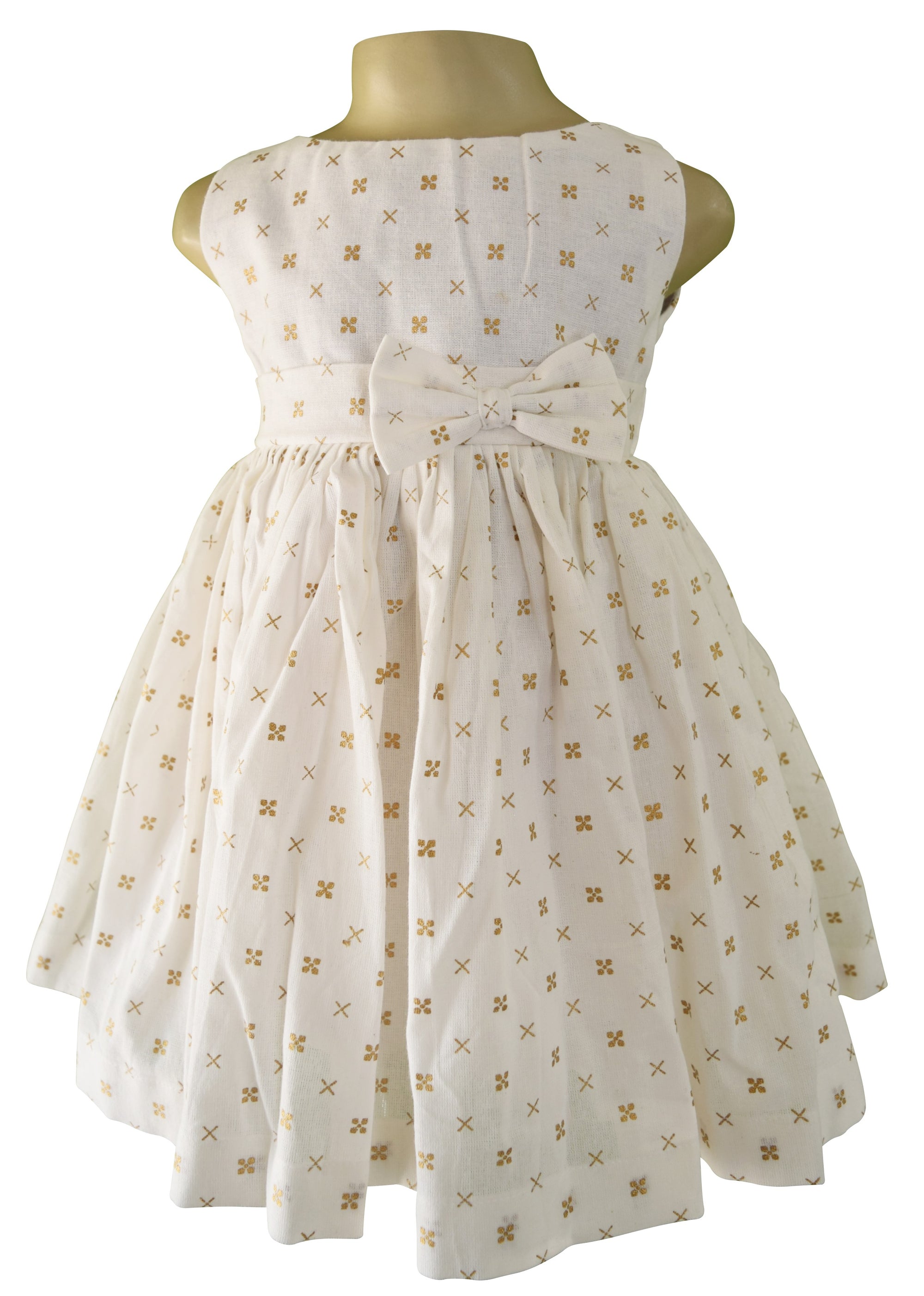 Baby Dress_Faye Gold Print Sleeveless Dress