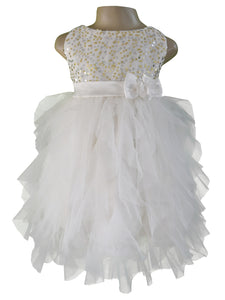 Party Dress for kids_Faye Gold & Silver Waterfall Dress