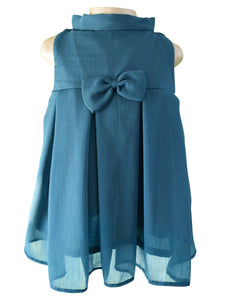 Baby Girl Dress_Faye Green Chiffon Pleated Dress