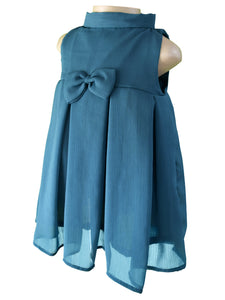 Baby Dress_Faye Green Chiffon Pleated Dress