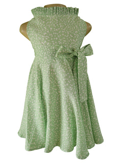 Faye Green Crepe Collar Dress for girls