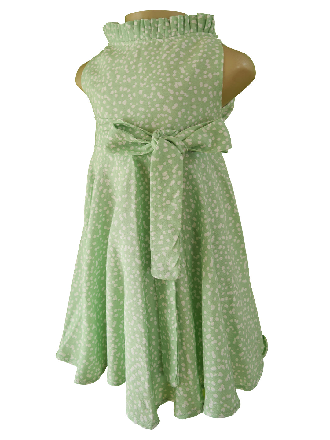 baby dress_Faye Green Crepe Collar Dress