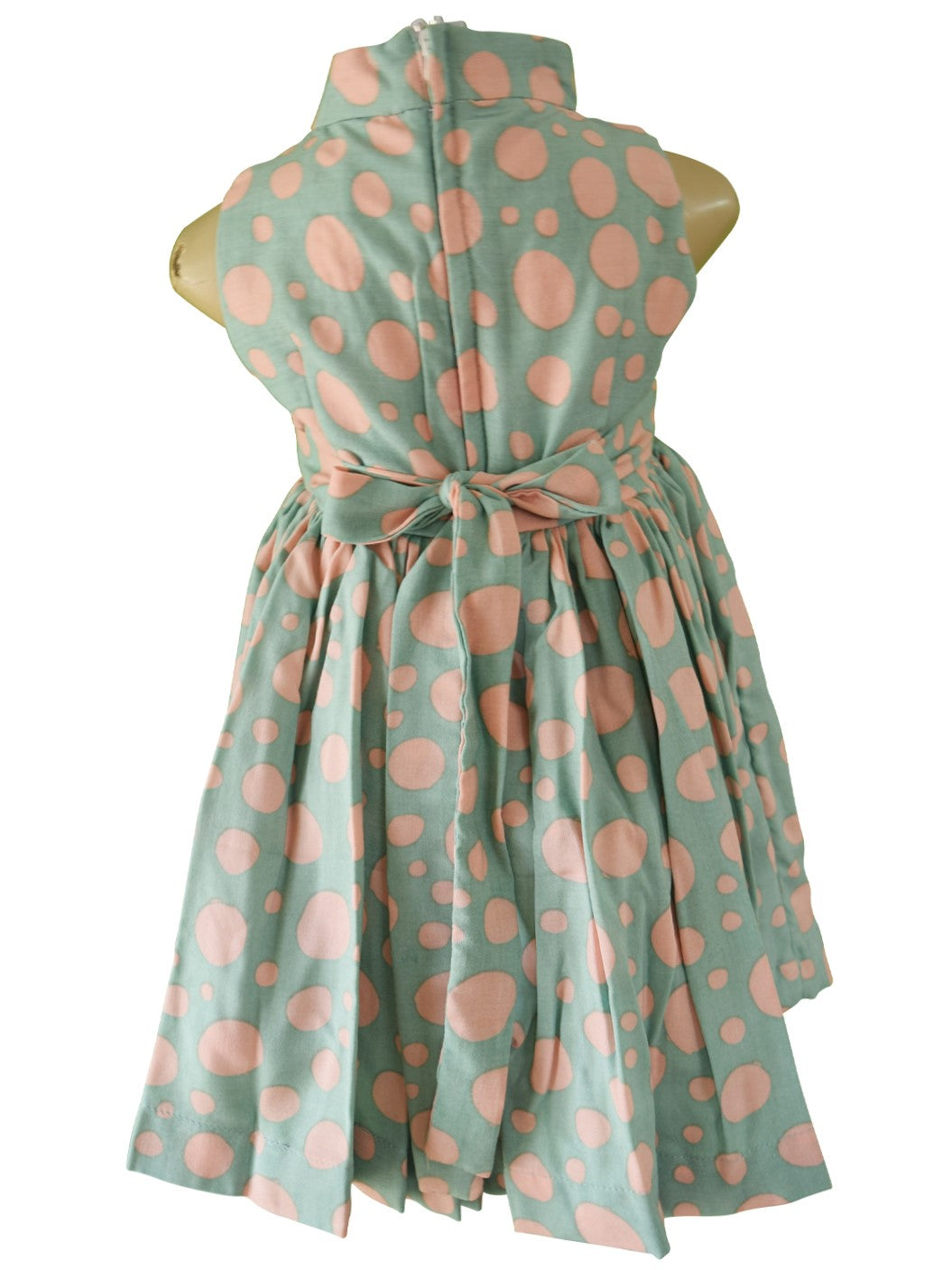 Dress for Kids_Faye Green & Pink Polka Dress