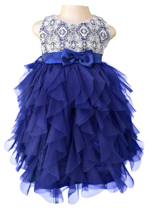 kids dress_Faye Lave Navy Blue Waterfall Dress