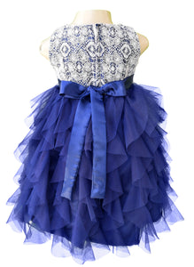 Faye Lave Navy Blue Waterfall Dress
