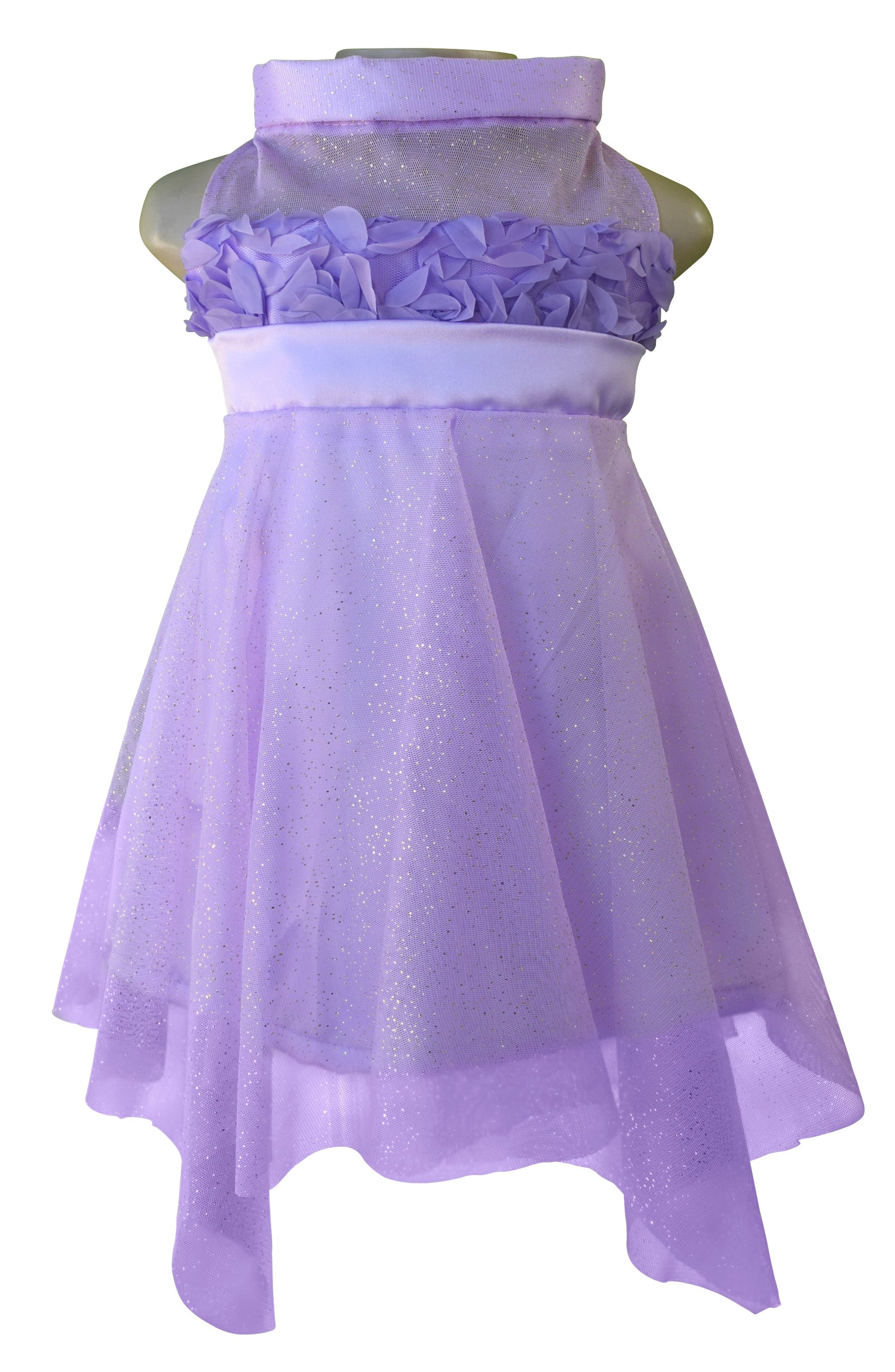 Birthday Dress_Faye Lilac Rosette Handkerchief Dress