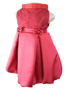 Party Dress_Faye Maroon Embroidered Pleated Dress