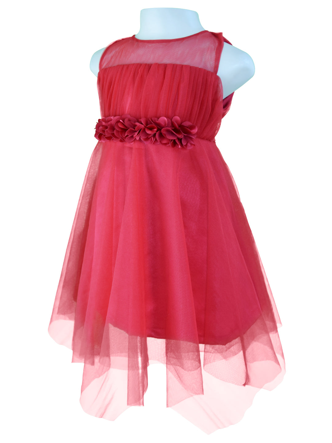 Dress for Girls_Faye Maroon Hankerchief Dress