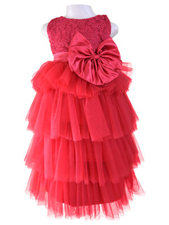 Gowns for Kids_Faye Maroon Ruffled Gown