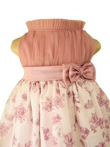 Faye Mauve Floral Party Dress for Girls