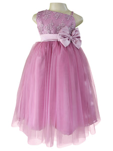 Party Gown for Girls_Faye Mauve One Shoulder Gown