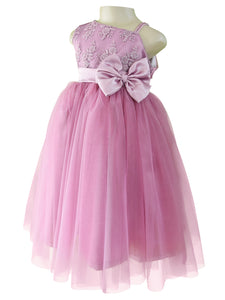 Gown for Baby Girls_Faye Mauve One Shoulder Gown