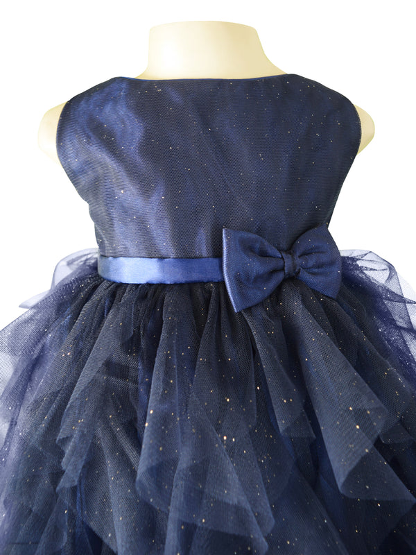 Glitter Fairytale Tulle Dusty Blue Prom Dress