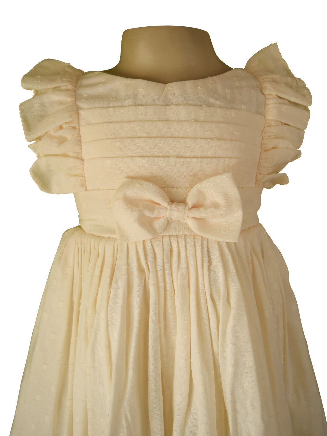 Faye Offwhite Dotted Ruffle Dress for kids