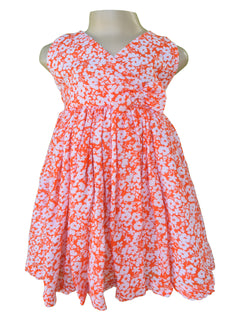Faye Orange Floral Dress for kids