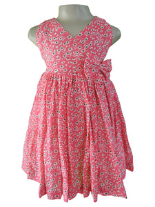 Kids Dresses_Faye Pink Floral V Neck Dress