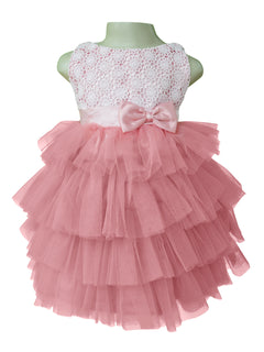 Kids party dress_Faye Pink Lace Tiered Dress