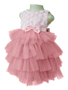 Party dress for girls_Faye Pink Lace Tiered Dress