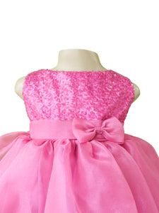 dress for girls_Faye Pink Sequence Tissue Dress