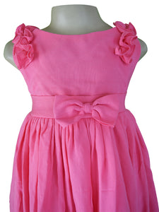 kids dresses_Faye Pink Shoulder Ruffle Dress