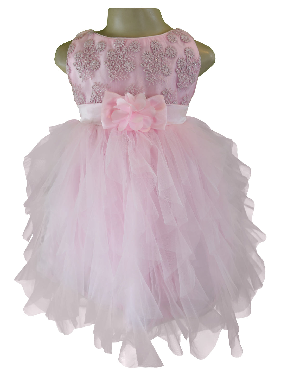 Kids Party Dress_Faye Pink Waterfall Dress