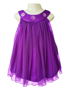 Kids wear | Faye Purple Net Swing Dress