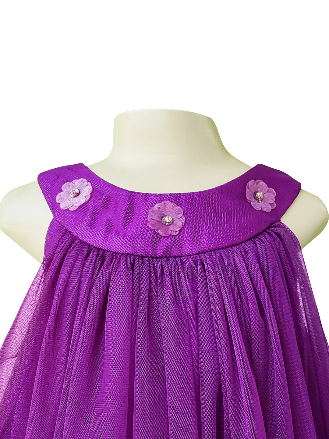 Kids Frock | Faye Purple Net Swing Dress