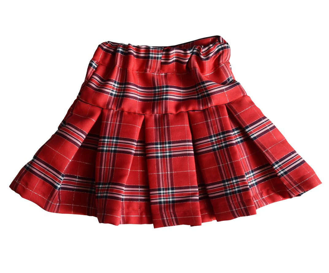 Faye Red Checks Skirt