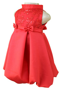 Red Pleated Dress for girls from Faye
